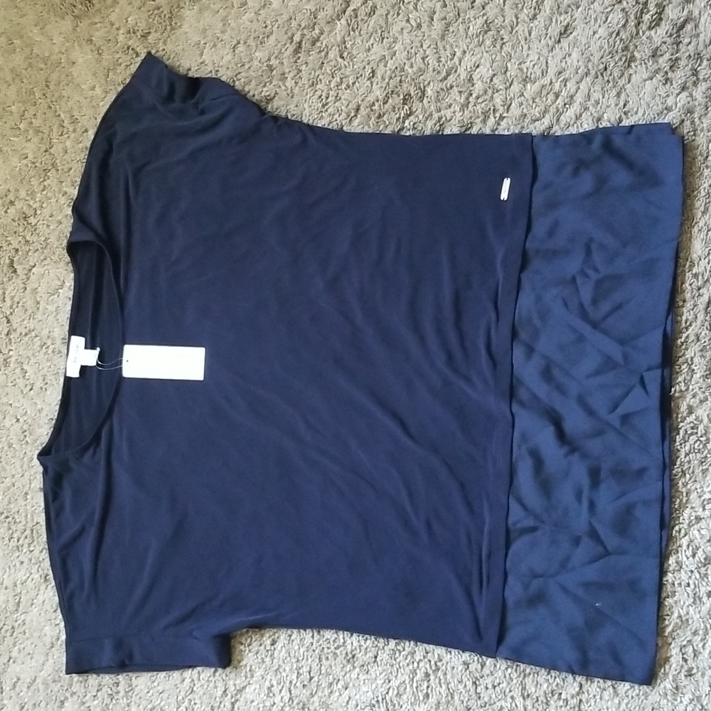 Calvin Klein Ladies Navy Blue Jersey Knit Top size large